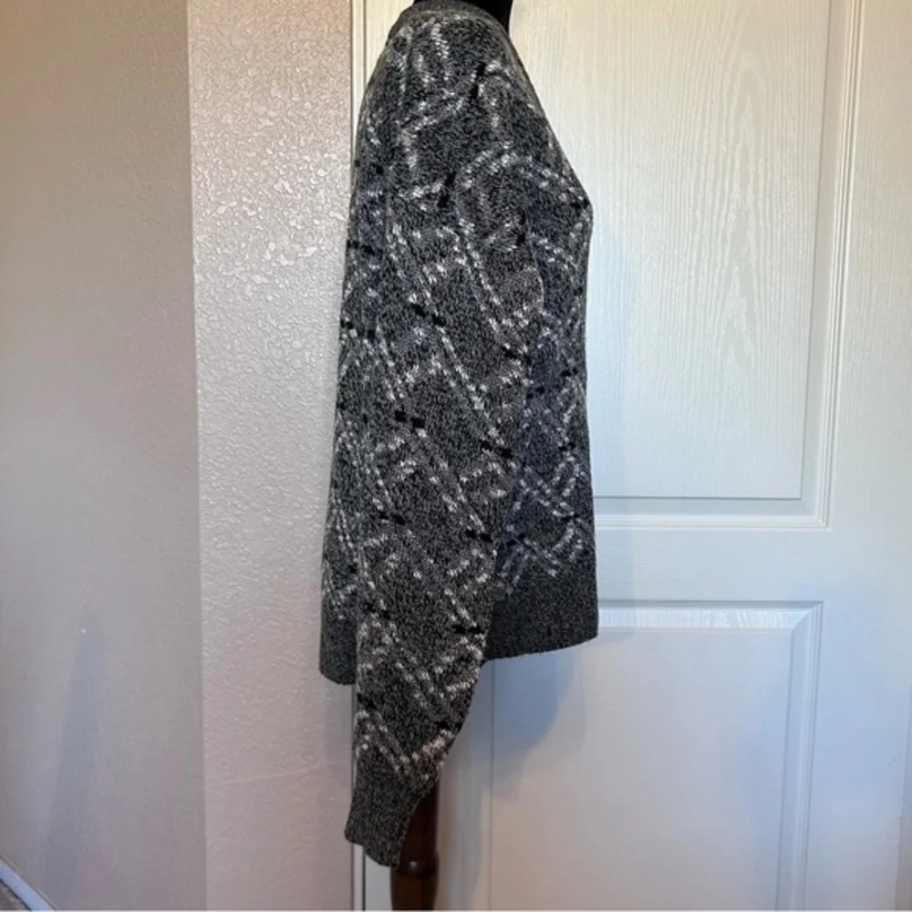 Vintage Men’s Peter England Black and Gray Grandpa Cardigan Sweater‎ Size Med
